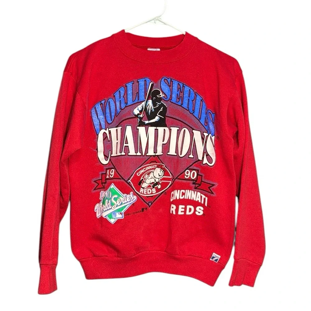 Vintage Logo 7 Cincinnati Reds Sweater 1990 - Picture 1 of 6